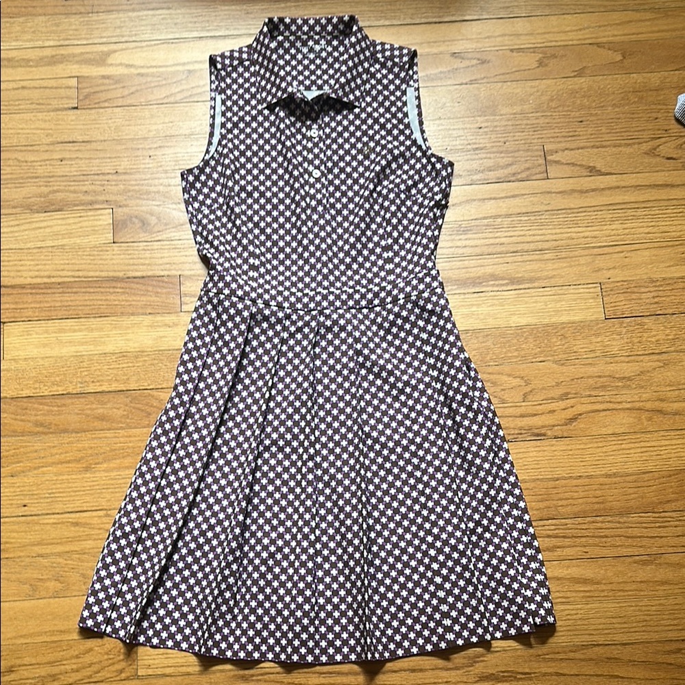 Tory Sport Brown and Purple Pleated Mini Dress SP